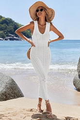 Hollow Out Sleeveless Sweater Dress